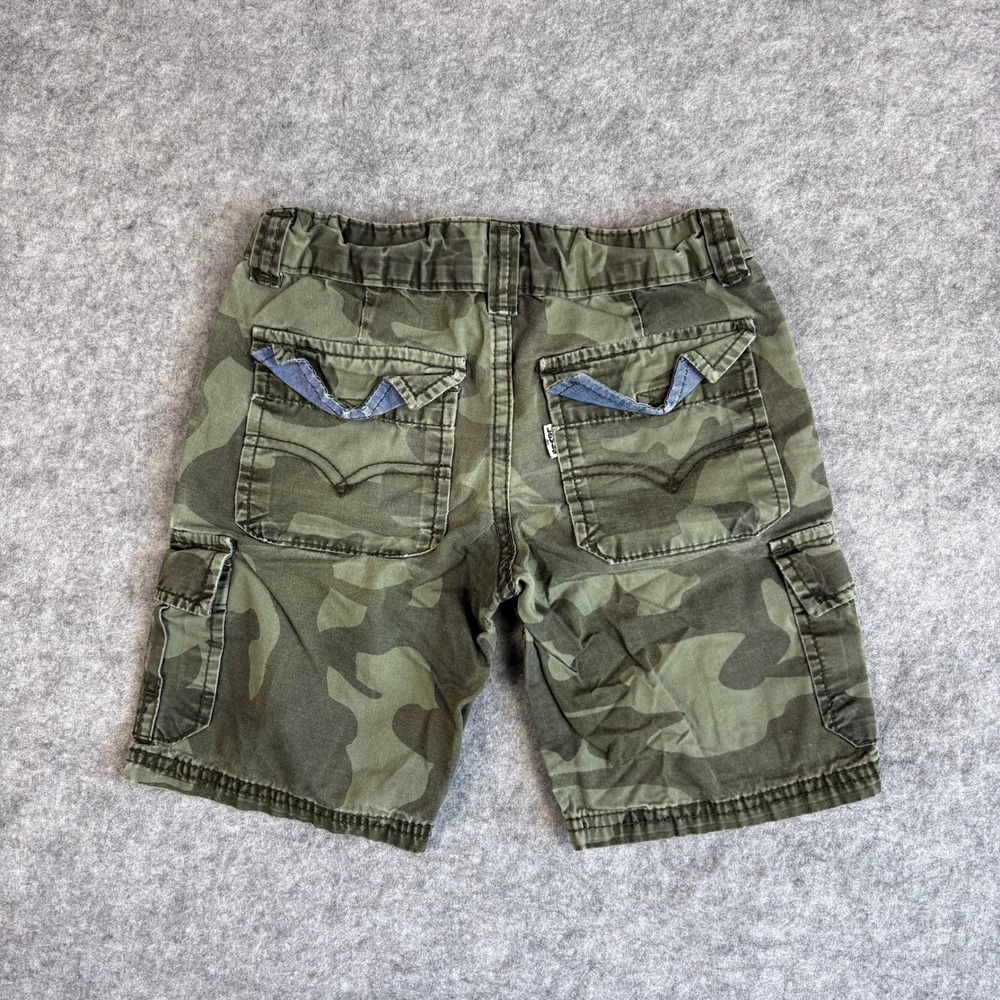 Levis Boys Camo Cargo Shorts Green Camouflage Adjustable Waist Size 4 Regular - Picture 4 of 8